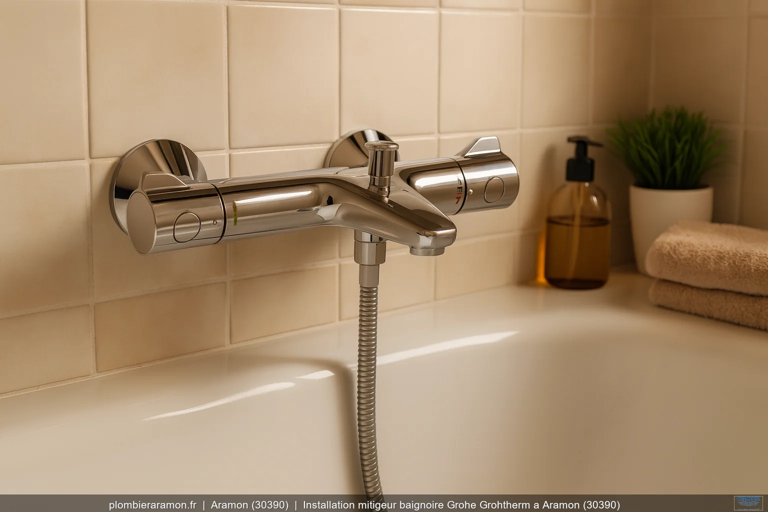 Installation mitigeur baignoire Grohe Grohtherm a Aramon (30390)