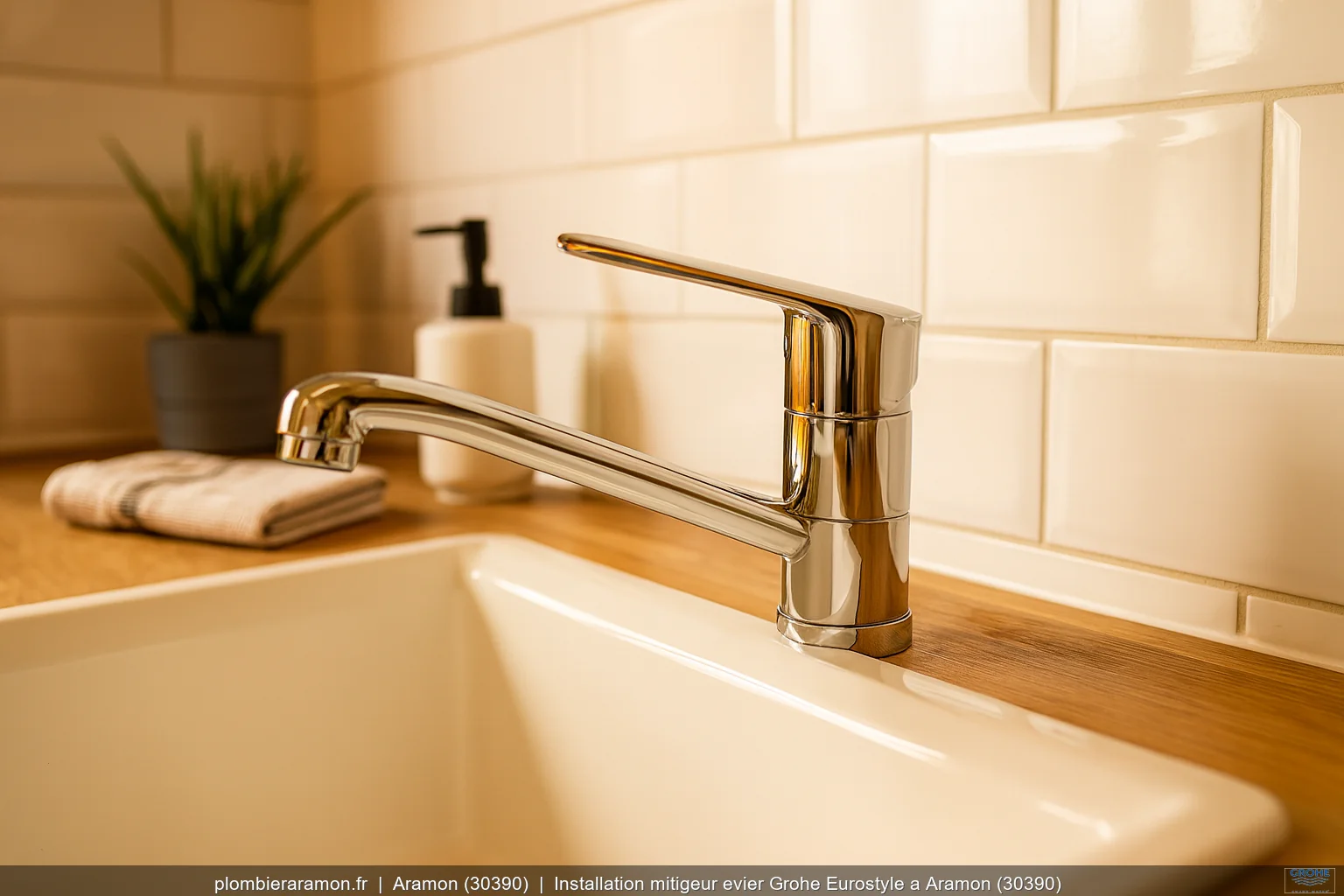 Installation mitigeur evier Grohe Eurostyle a Aramon (30390)